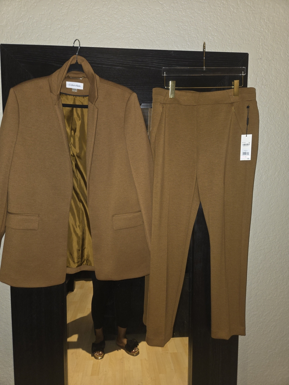 Calvin Klein Camel Brown Blazer & Pants Set